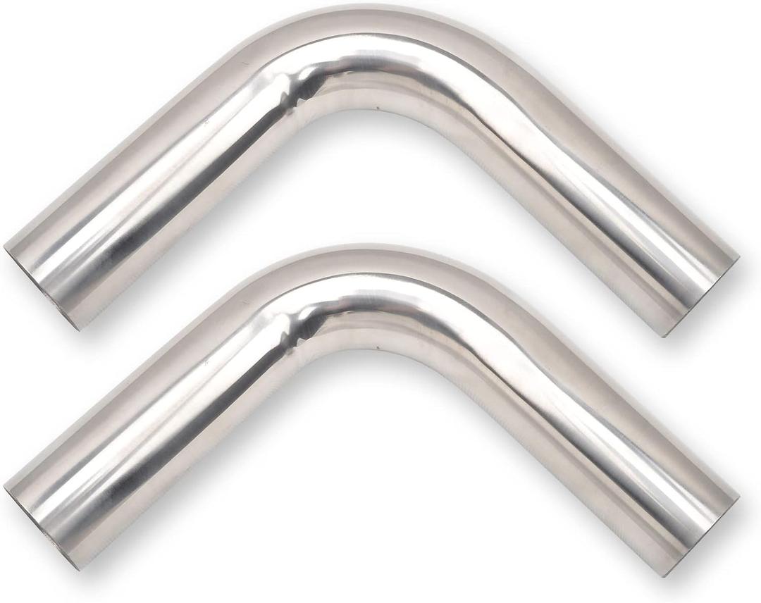 3.5 Inch 90 Degree DIY Custom Mandrel Exhaust Pipe Tube Pipe, T304 Stainless Steel, Universal Fit, 23.6 Inch End to End Length, 3.5'' OD Mandrel Bend Pipe 2PCS