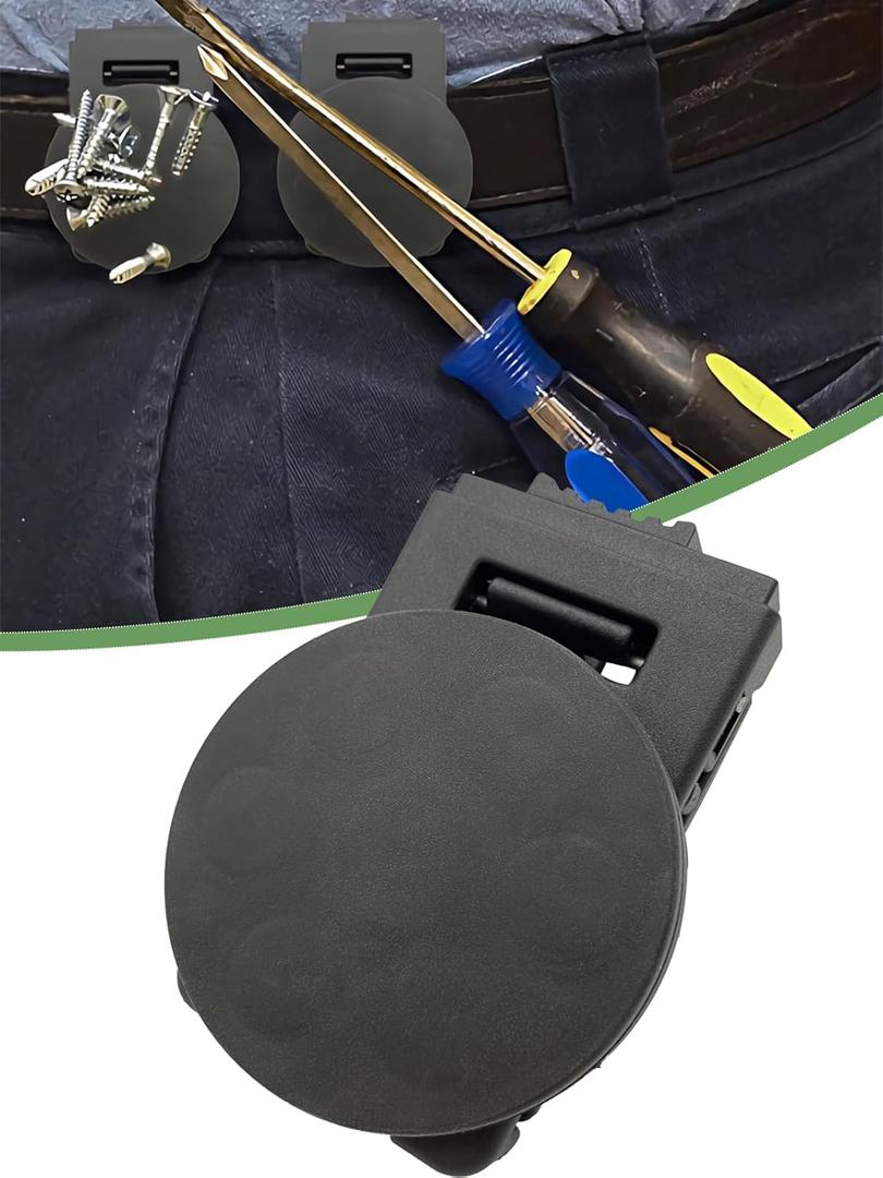 Magnetic Tool Holder for Belt, Strong Magnet Clip-On Belt Holster Magnetic Holster for Screws Nails Hammer Sockets Pliers Screw Driver Trowel Drill Bit Wrench Metal Accessories - 1 Set