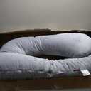 Momcozy Pregnancy Pillows with Cooling Cover, U-Shaped Full Body Maternity Pillow for Side Sleepers 57 Inch - Support for Back, Hip, Belly, Legs for Pregnant Women (Grey- Cooling Fabric)