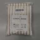 LIMON HOME Beige Striped Linen Kitchen Curtains 36" W x 30" L Pinch Pleat Cafe Curtains 1 Panels