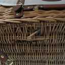 Mutifunctional Wicker Picnic Basket Set for 2 with Blanket and Picnic Table, Insulated Picnic Set with Full Tablewares for Camping Outdoor Couples,Natural