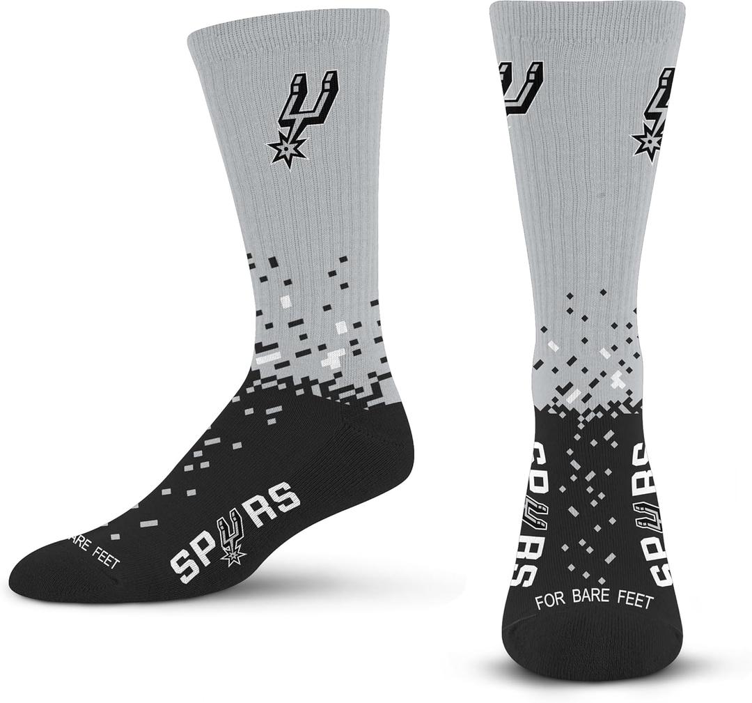 For Bare Feet NBA Unisex Kids Nba Spray Zone Crew Sock Youth (Team)