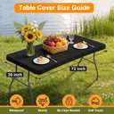 BDDC 2 Pack Rectangle Fitted Table Covers for 6 Foot Tables 30" x 72" Stretchy Spandex Black Table Cloth, Washable & Wrinkle-Resistant Tablecloth for Indoor/Outdoor Picnics, Patios & Events