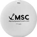 7.7" Marine Speaker Cover Boat Speaker Protector with Sun, Water, Dust, UV Protection, Military-Grade Silicone Design, White Case with Black Logo, Sold as Pair (195mm)