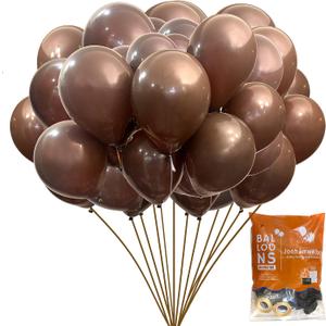 Jonhamwelbor Brown Balloons 12 inch 100 Pack Dark Brown Chocolate Brown Matte Latex Helium Balloons for Birthday Wedding Baby Shower Neutral Party Decorations