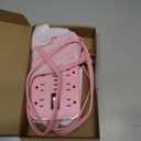 Pink Extension Cord with Multiple Outlets- 5 FT Kawaii Power Strip, Cute Extension Cord with 11 AC Outlet 6 USB (24W/4.8A), Charging Station for Cute Pink Kawaii Desk Home Room Decor Essentials Gifts