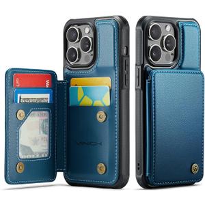 Vinich for iPhone 14 Pro Max Wallet Case with Card Holder, RFID Blocking Credit Slots Kickstand Shockproof Phone Cover for Women Men, Blue