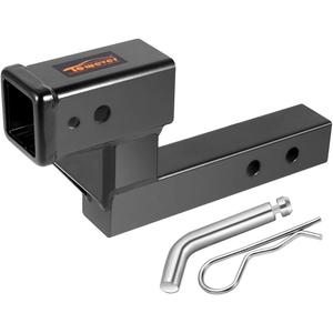 Towever 84122 Receiver Hitch Extender with 4" Drop/Rise, 9" Extension, Hitch Riser Solid Tube (GTW/TW 5000/500 LBS) with Pin and Clip