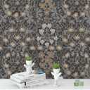 Dark Vintage Boho Peel and Stick Wallpaper Removable Vinyl Waterproof Contact Self Adhesive Wall Paper for Desk, Kitchen Cabinets, Bathroom, Bedroom Decor 17.3" x 394" TH8094-10