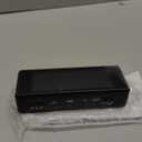 Digital Alarm Clock Battery Operated Night Visiable with Hybrid LED/LCD Time Display, Emergency Flashlight, Small Travel Clock for Bedroom Bedside (Blue Display)