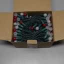 BOHON Christmas Lights 2 Pack 24FT 70 LED G15 Outdoor Christmas String Lights with Green Wire for Indoor Patio Xmas Tree Garland Decorations, Waterproof (Red and Warm White)