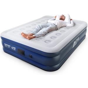 Active Era King Size Air Mattress with Built-in Pump Raised - Premium Elevated Inflatable Mattress Airbed with Raised Pillow - Puncture Resistant 19.5" Tall King Air Mattress with Waterproof Soft Top
