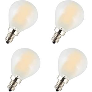 E14 G45 LED Globe Filament Bulb Dimmable 6W LED Filament Light Bulb 60W Equivalent E14 European Base Warm White 2700K Frosted Glass Decorative Vintage Bulb for Pendent Chandelier, AC110V(4 Pack)