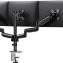 ErGear Triple Monitor Mount for 13-27 inch Screens, Premium Aluminum Triple Monitors Stand up to 17.6 lbs, Sturdy 3 Monitor Desk Mount with Swivel, Tilt, Rotation, Max VESA 100x100mm