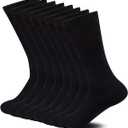 Sock Amazing Unisex Bamboo Rayon Socks Super Soft Black Crew Socks 8 Pack, Size: 9-11
