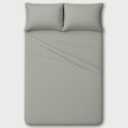 Sheets Twin XL Size Bed Sheets-100% Long Staple Soft Egyptian Cotton SheetSet, 4 Piece Set-Upto 15" Deep Pocket-Pure Egyptian Cotton Bed Sheets Set (Light Gray)