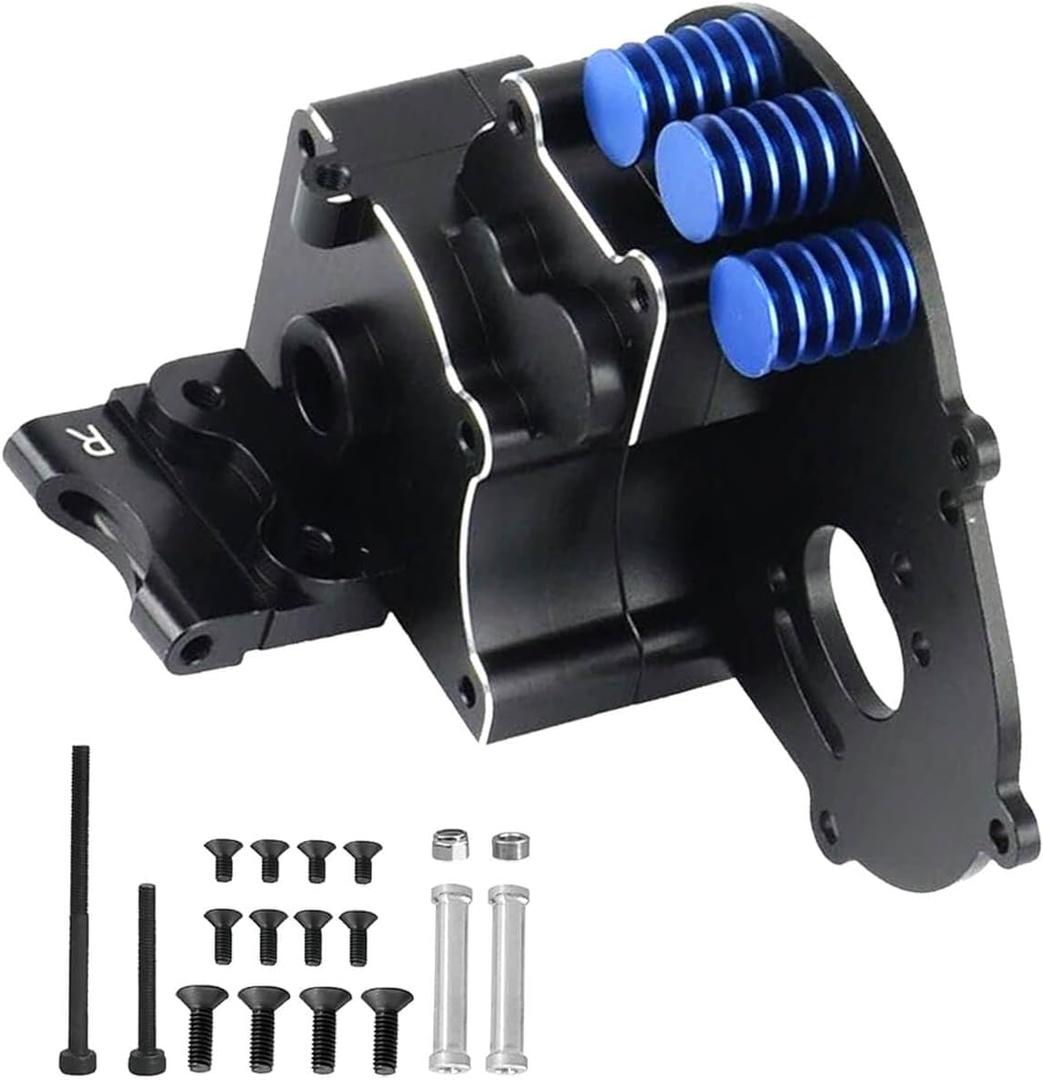 Aluminum Transmission Case Gearbox Upgrades Part for 1/10 Slash 2WD VXL,Rustler VXL 2WD,Stampede VXL 2WD,Bandit VXL 2WD,F0 rd F-150 Raptor,ARRCat Hops Up Transmission Gearbox,Replace 3691,Black