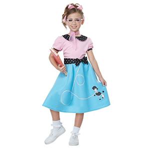 California Costumes Blue 50's Sock Hop Dress Girls Costume, Small