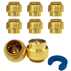 Push Fit End Cap, Push Fit Coupling, Push-to-Connect Plumbing Fittings, Brass Straight Plumbing Fittings with Disconnect Clip, Push-to-Connect, CPVC (1/2", 6 Pcs) Push Fit End Cap, Push Fit Coupling, Push-to-Connect Plumbing Fittings, Brass Straight Plumbing Fittings with Disconnect Clip, Push-to-Connect, CPVC (1/2", 6 Pcs)