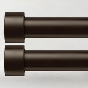 2 Pack Curtain Rods for Windows 48 to 84 Inch(4-7ft), 1 Inch Bronze Adjustable Heavy Duty Long Curtain Rod Set, Modern Style Outdoor Drapery Rods for Patio Bedroom, Size 32"- 90"