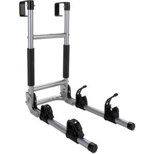 Camco RV Ladder Mount Bike Rack - Easily Holds 2 Bikes & Folds for Convenient RV Storage - Max Weight Capacity of 60 lbs - Designed w/Heavy Duty Steel (51492)