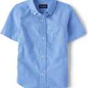 The Children'S Place Boys Short Sleeve Oxford Shirt (Blue, L)