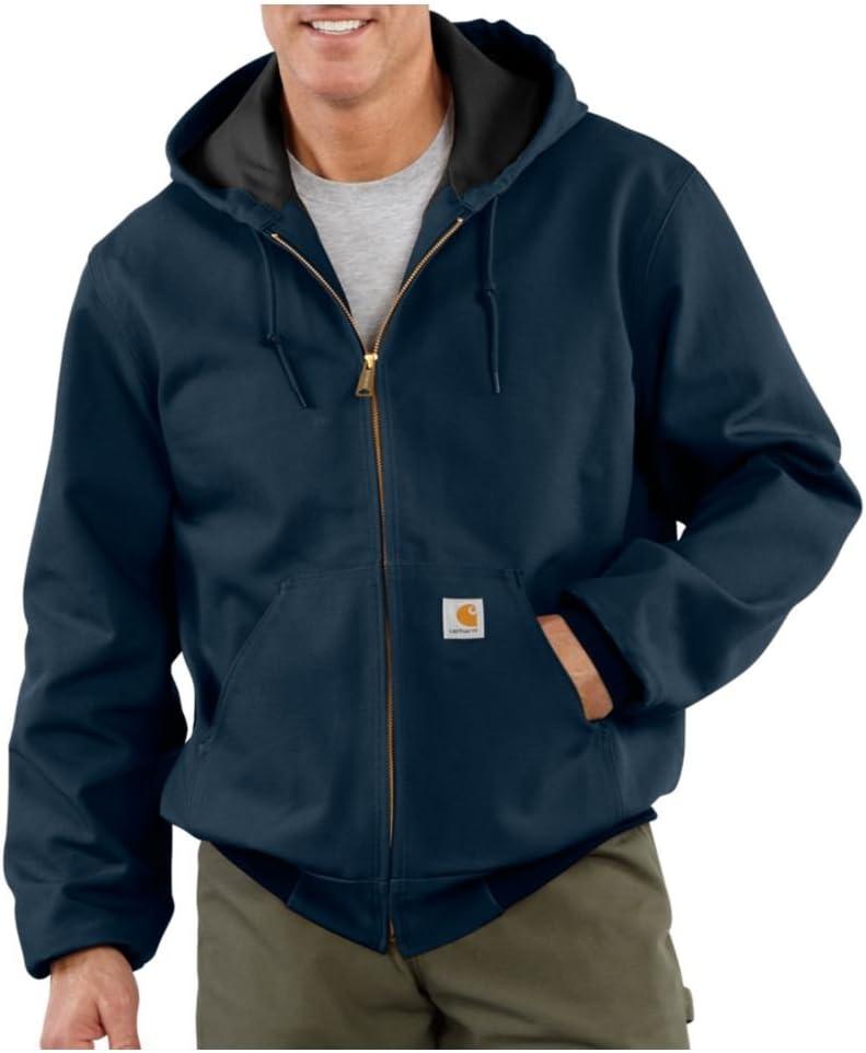 Carhartt Men's Loose Fit Firm Duck ThermalLined Active Jacket (Large, Dark Navy)