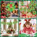 Hollowfly 48 Set Christmas Handprint Wreath Craft Kits DIY Paper Hand Print Wreath Hanging Ornaments Make Your Own Xmas Craft with Stickers for Christmas Home Party Favors School Classroom Activities