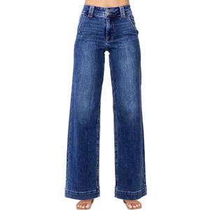 Astylish Women's High Waisted Wide Leg Straight Jeans (10)