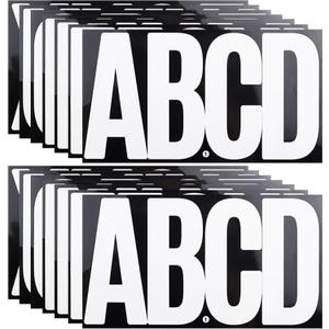6 Inch Large White Letters Stickers, 76 Pieces Self Adhesive Alphabet Sticker for Mailbox,Door,Truck and Outdoor, Waterproof&Weatherproof Sticky Vinyl Letter Symbol Stickers,14 Sheets