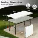 Folding Table Portable Folding Tables Heavy Duty 400 lbs Capacity, Wood Grain Tabletop for Working Meeting Parties, Picnic, Camping, Weddings, Garden Dining (4FT-White)