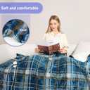 Electric Blanket Heated Throw, Soft Flannel 50"x60" Plaid Heating Blanket with 8 Hours Auto Off 10 Fast Heating Levels Machine Washable Sherpa Heated Blanket with Overheating Protection