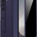 Miimall for Z Fold 6 Case with Privacy Screen Protector, [Military Grade Drop Protection] Built-in Adjustable Kickstand & Magnetic Hinge Protection Shockproof Phone Case for Galaxy Z Fold 6 5G Navy