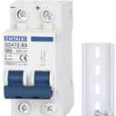 DC Miniature Circuit Breaker, 2 Pole 500V 63 Amp Isolator for Solar PV System, Thermal Magnetic Trip, DIN Rail Mount, Chtaixi DC Disconnect Switch C63