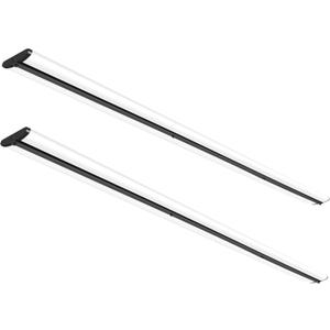 Hykolity 110W 8FT LED Shop Lights Ultra Slim LED Wraparound, 12600lm 5000K LED Strip Lights, 8 Foot Flush Mount Warehouse Garage Office Ceiling Light Fixture, Fluorescent Tube Replacement, ETL, 2 Pack (Black)
