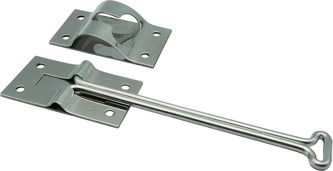 Polished STAINLESS STEEL 6 Inches T Style Entry Door Latch Catch Holder for RV Camper Trailer Cargo, Entry Door hardware (1 PACK)