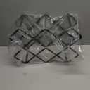 Podovine Metal Wine Rack – Matte Black Carbon Steel, 10-Bottle Countertop & Hangable Wine Holder, Modern Geometric Design, Rustproof, Under-Cabinet Display, No Assembly Needed for Countertop Use