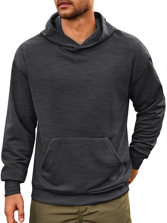 Runcati Mens Pullover Hoodies Long Sleeve Casual Lightweight Fashion Hooded Sweatshirt with Kanga Pockets XL