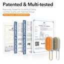 Patented 3-in-1 Cat Spray Brush with Silicone Comb: Shedding, Cleaning & Massage, Pet Steam Grooming Tool, Ideal for indoor Long or Short Haired Cats, Dogs, Rabbits & Pets (Beige)