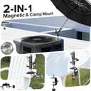 FixOasis 60" Folding HVAC Umbrella with Magnetic Base, Universal Clip Included, Upgraded Durable Frame, Wind-Resistant, Portable Magnetic Umbrella, For HVAC and Outdoor Activities, 180Adjustable