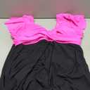 Blooming Jelly Women's Plus Size Bathing Suit One Piece Swim Dress Tummy Control Swimsuits Ruffle V Neck Swimwear (Large, Rose Red and Black)