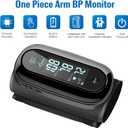Blood Pressure Monitor Upper Arm with One Piece Design, Digital BP Machine for Home Use with Cuff Size 9-14 Inch, Portable Meter, Built-in Battery