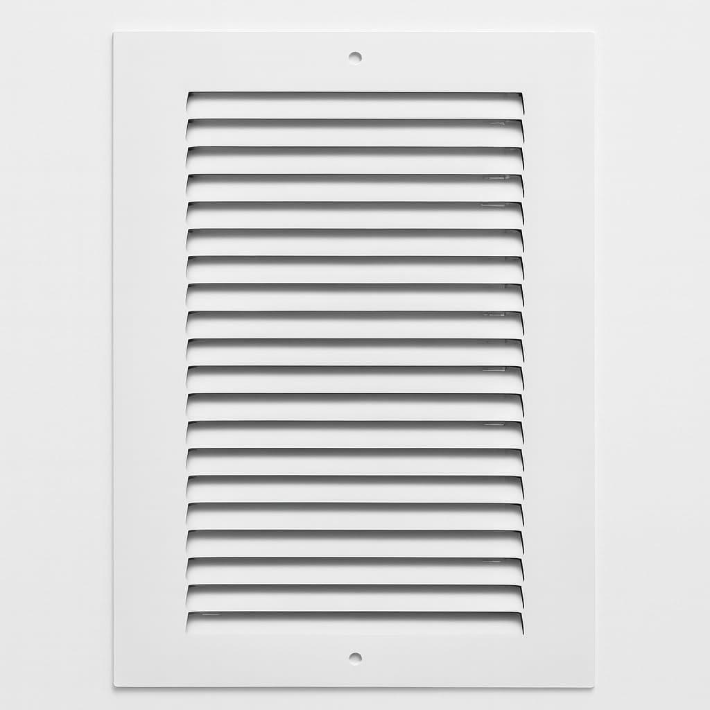 8 x 10 Inch Return Air Vent Cover, Solid Steel HVAC Grille for Wall or Ceiling, White Duct Opening, Durable Return Air Vent Cover, Airflow Ventilation Grille for Home or Office