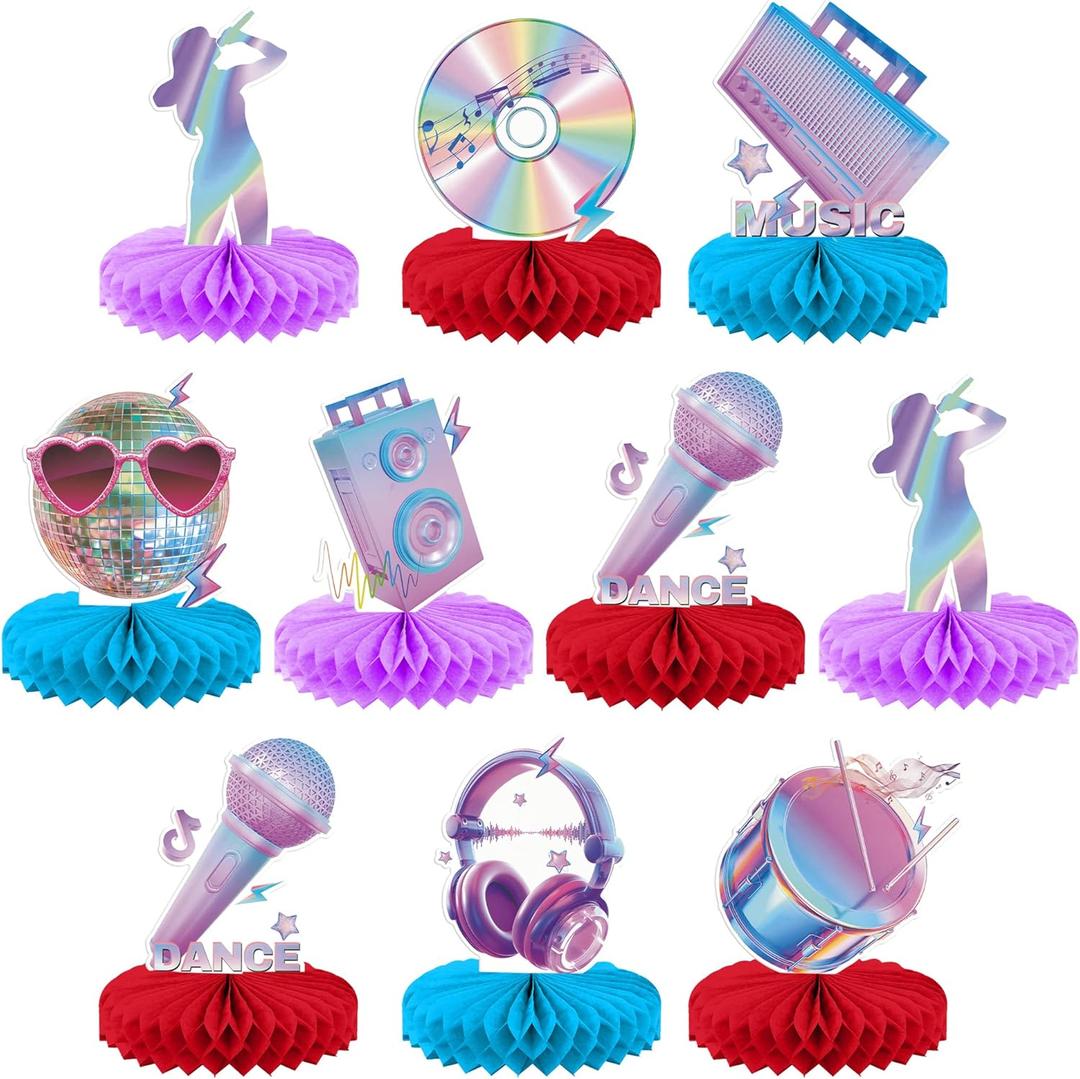 KatchOn, Purple Music Centerpieces for Table - Pack of 10 | Centerpiece Table Decorations for Music Birthday Party Decorations | Music Themed Party Decorations | Girl Themed Birthday Party Decorations
