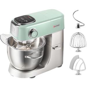 Hauswirt Stand Mixer 5.3QT XL Large, 4.5" LED Touch Screen Electric Household Stand Up Mixer, Standing Mixer 11-Speed, Dough Cake Bread Mixer Lake Green
