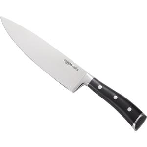 Amazon Basics Classic 8-inch Full Tang Stainless Steel Chef's Knife with Three Rivets, Silver