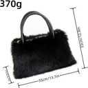 QMFUR Women's Shoulder Handbags Furry Fluffy Fuzzy Faux Fur Tote Bag Satchel Handles Handbag
