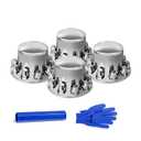Chrome Dome 4 Rear Axle Cover Kit with 32mm/33mm Thread-on Lug Nut Covers with Removable Hub Caps for Semi Truck (Installation Tool Included)