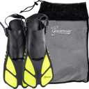 Seavenger Torpedo Snorkeling Fins for Travel (Small/Medium, Yellow)