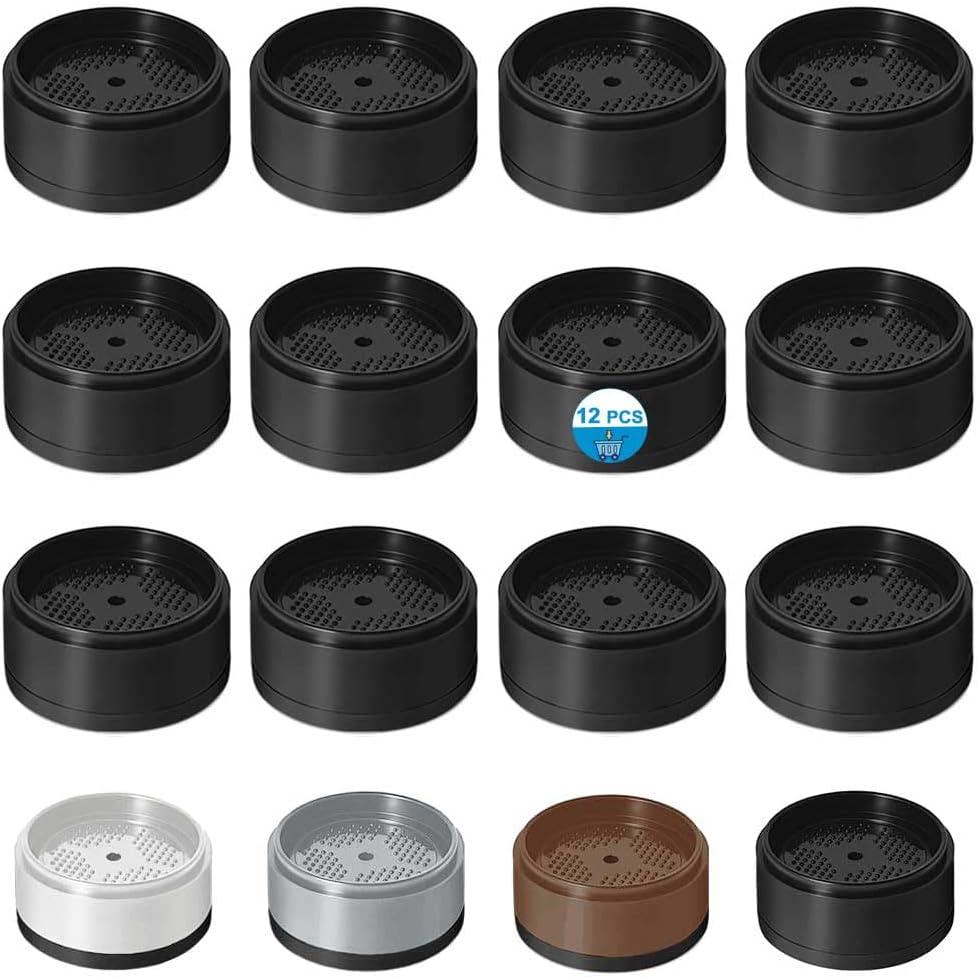 Bed Risers 1 inch, 2 inch, 3 inch, 4 inch Heavy Duty, Adjustable Furniture Riser for Table Desk Couch Sofa Chair Refrigerator Washing Machine, Stackable Bed Raisers Blocks (Black 12 Pack, 1 inch)